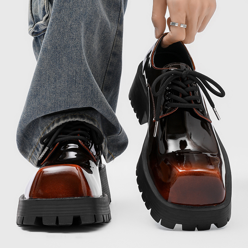 Men Shoes For Office Work - Men's thick soled leather shoes Luxury