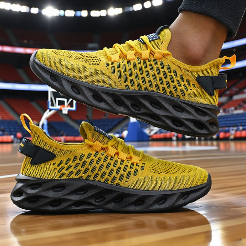 Men Shoes Yellow - Men's Athletic Basketball Sneakers Bright Yellow