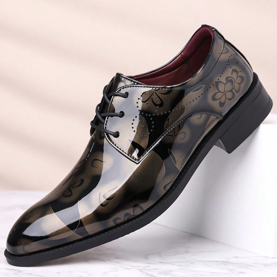 Men Shoes Office - Men's Fashion Business Lace-Up Brogue Derby