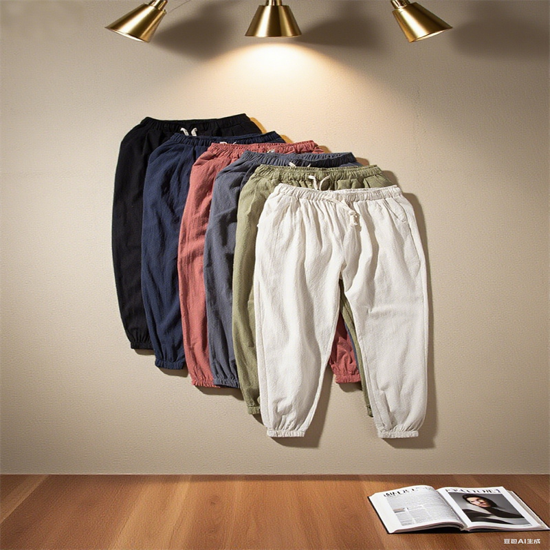 Men'S Shoes With Linen Pants - Cotton and linen harem pants men