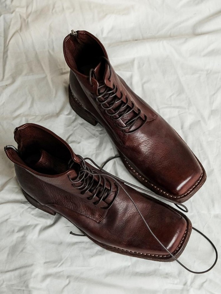 Retro Fashion Male Zipper Genu - Men'S Shoes With Height Increase recension och pris