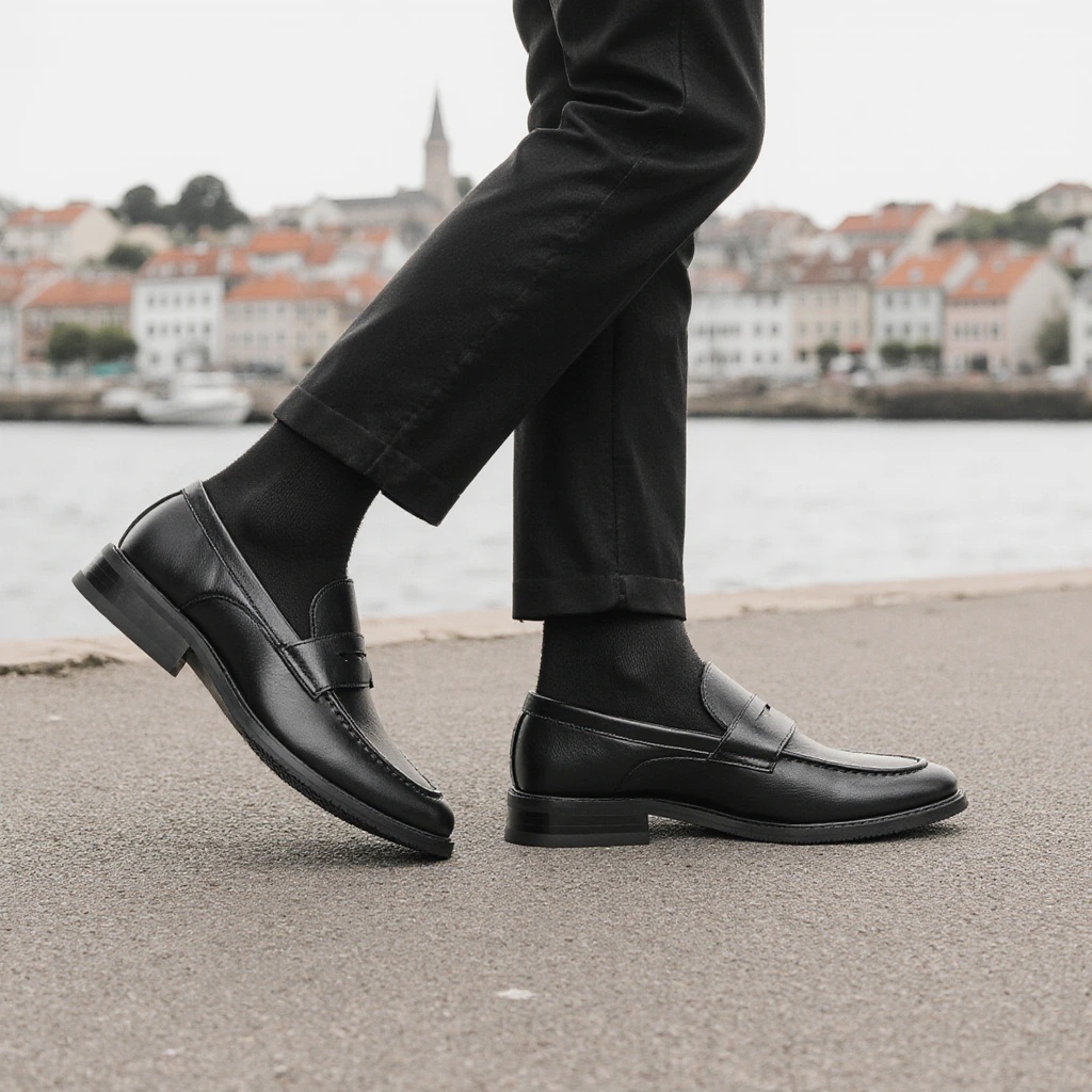 Men's Black Penny Loafers Clas - Men Shoes For Office Work recension och pris