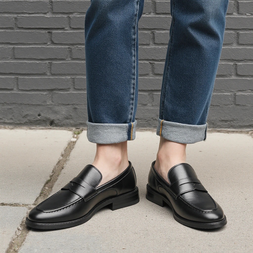 Men's Black Penny Loafers Clas - Men Shoes For Office Work recension och pris