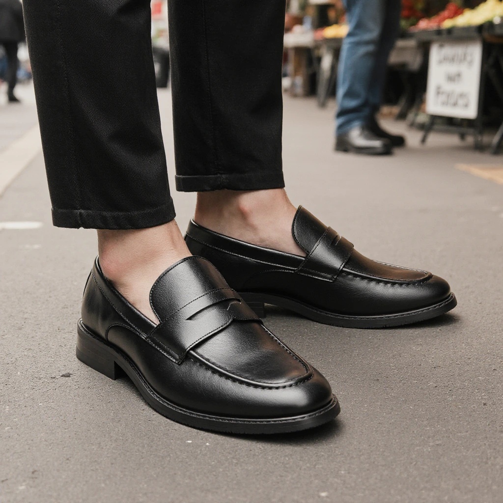 Men's Black Penny Loafers Clas - Men Shoes For Office Work recension och pris