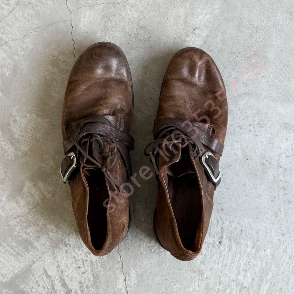 2026 Retro Distressed Brown Le - Shoes Heels Men recension och pris
