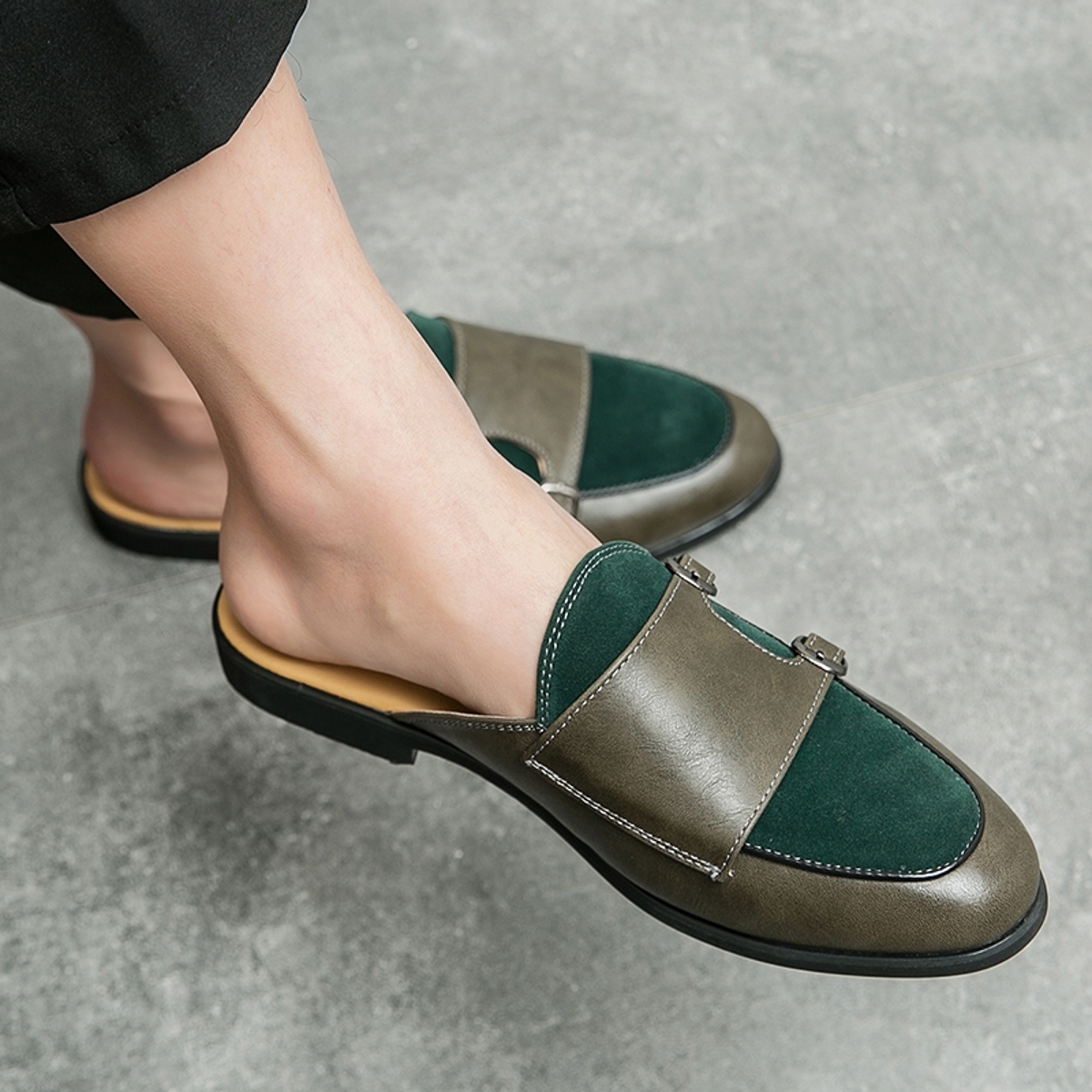 Men Fashionable Half-heeled Le - Shoes Heels Men recension och pris