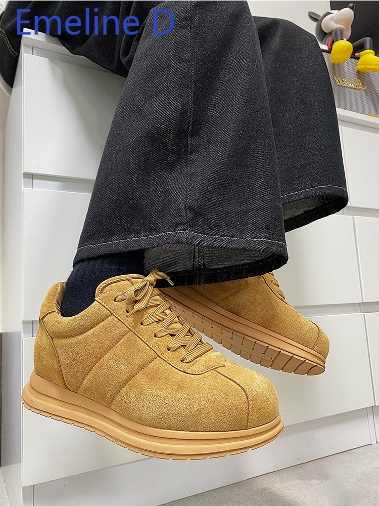 Yellow Thick Soled Lace Up Bre - Men Shoes Yellow recension och pris