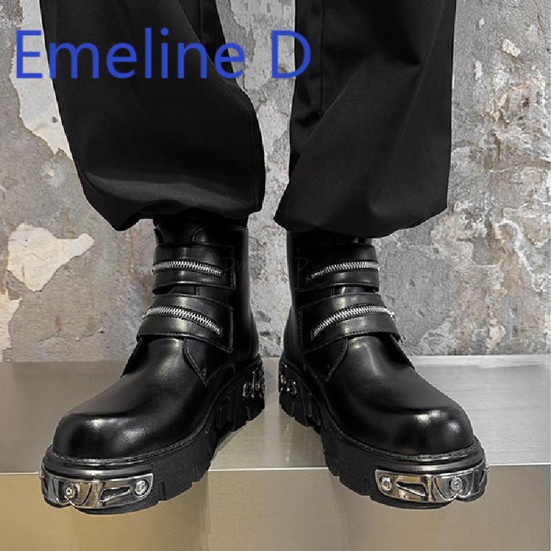 Dark Punk High Top Shoes Fashi - Men'S Shoes With Height Increase recension och pris