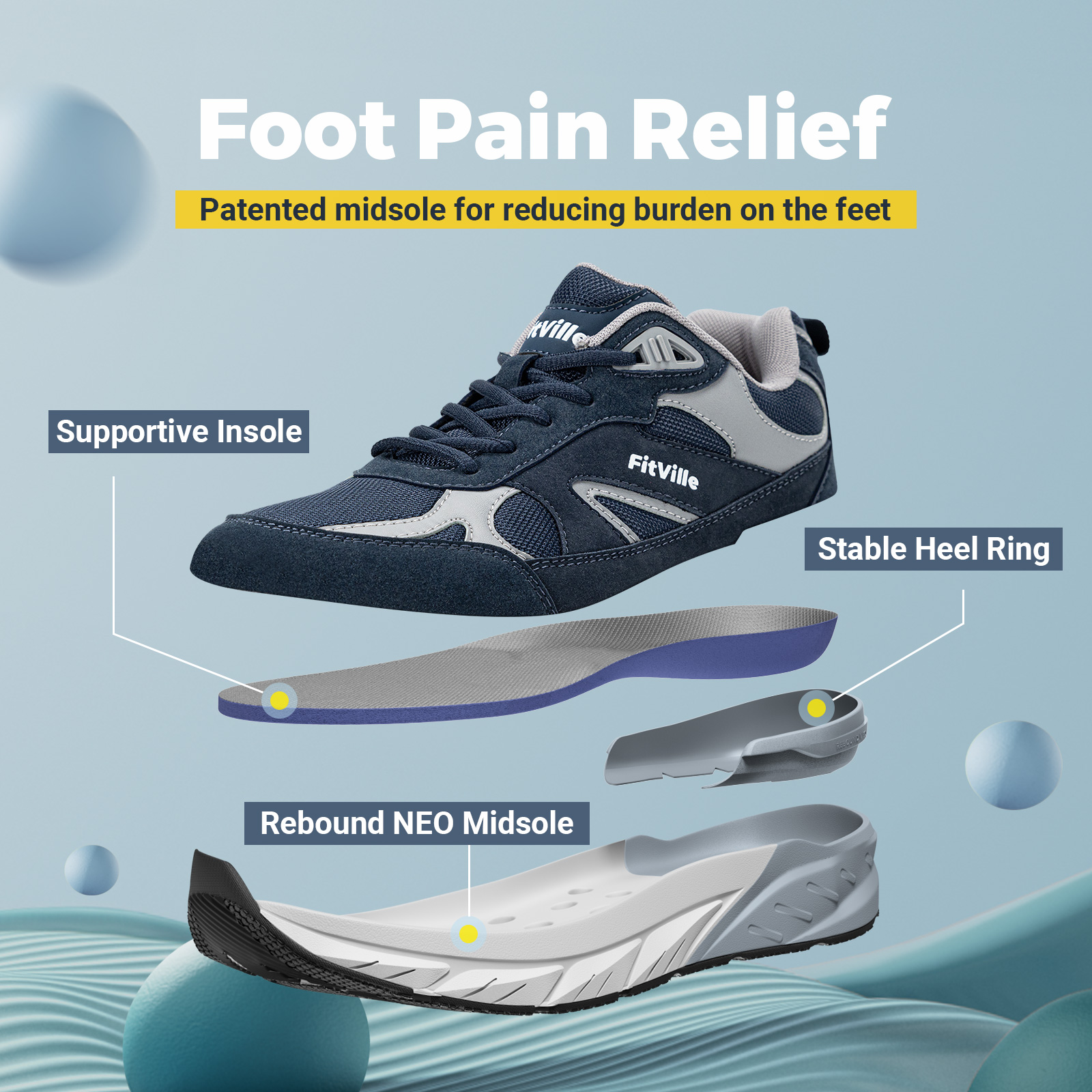 FitVille Newest Walking Shoes  - Men'S Shoes For Wide Feet recension och pris